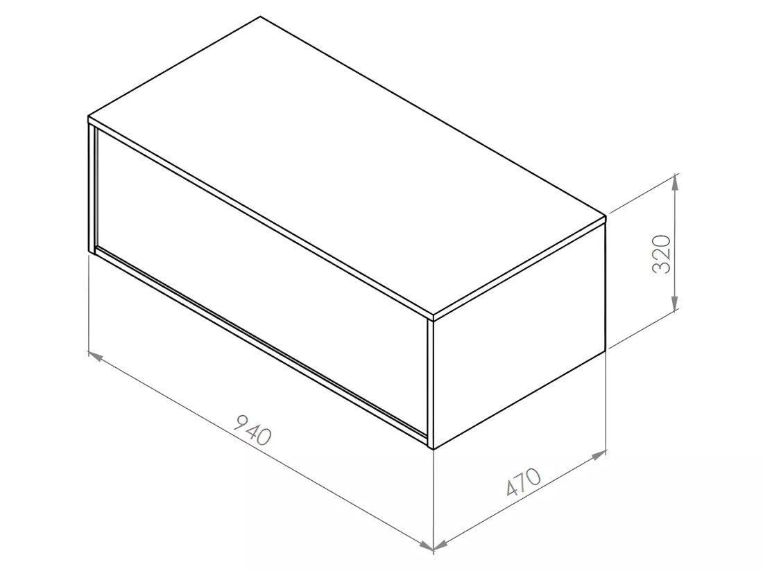 Meuble de salle de bain suspendu vert mat avec simple vasque carrée et deux tiroirs - 94 cm - TEANA II