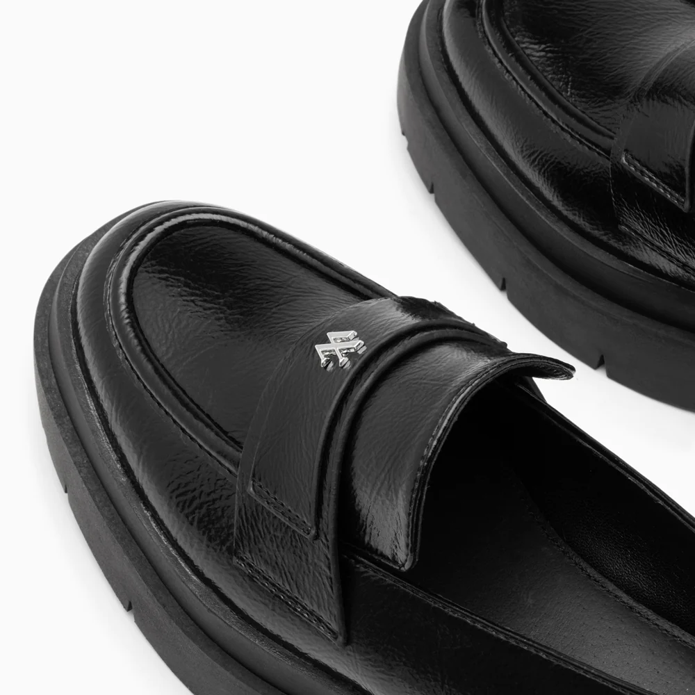 Mocassins, Derbies, Ballerines-Mocassins Rosalie noirs à plateforme crantée