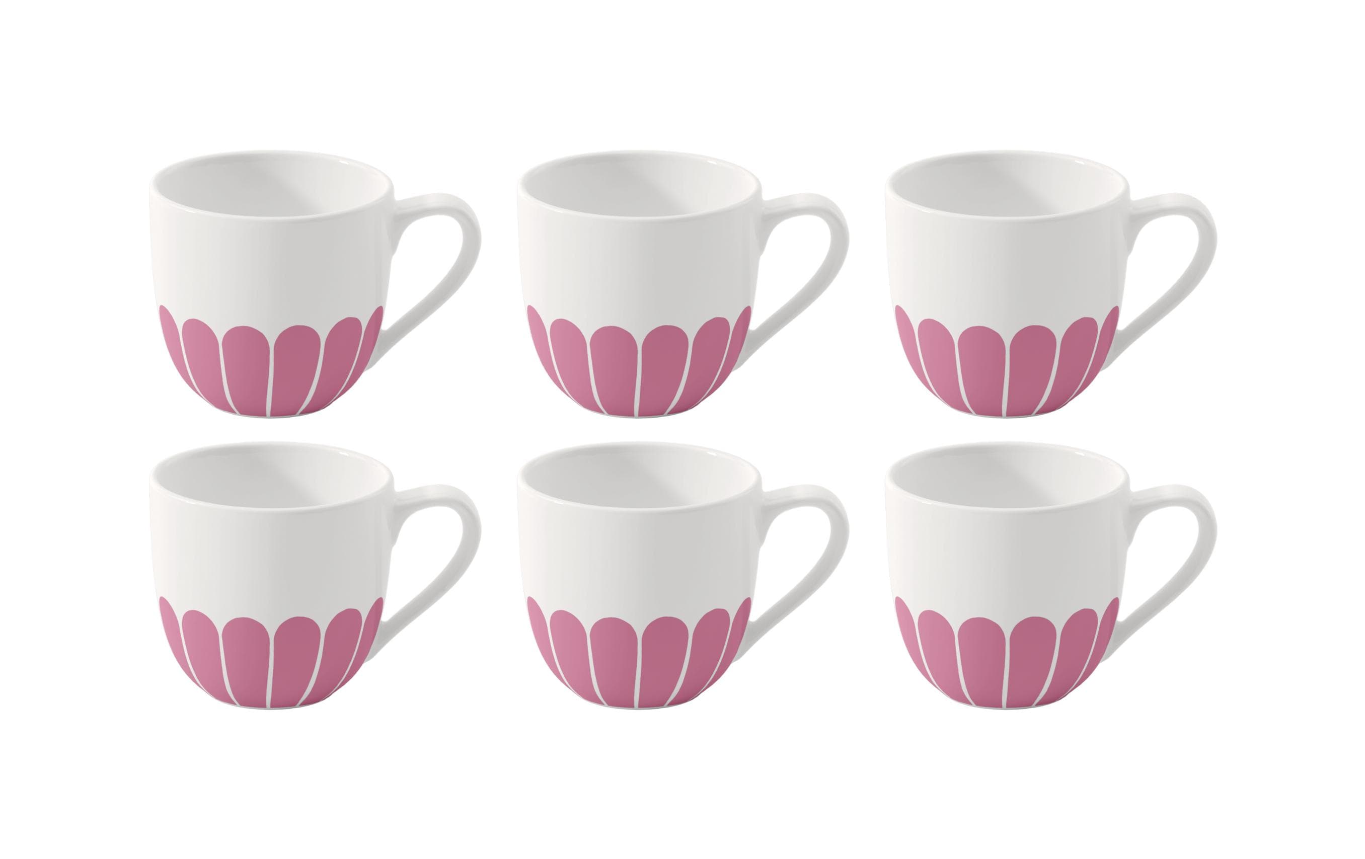 Espressotasse Fleur 70 ml, 6 Stück, Rosa<br>Tasse aus hochwertigem Porzellan