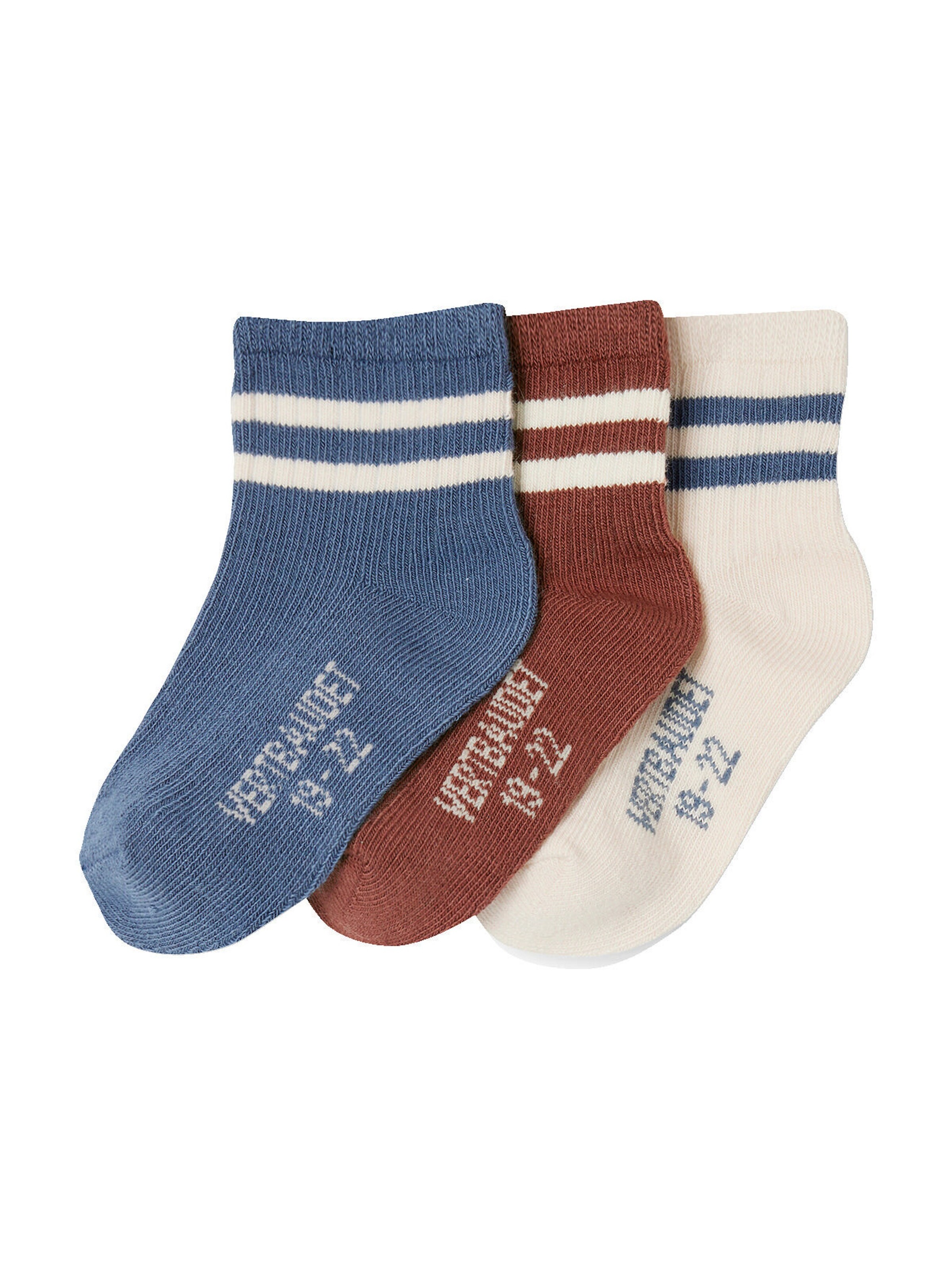 Vertbaudet 3er-Pack Jungen Baby Socken mit Streifen jeansblau