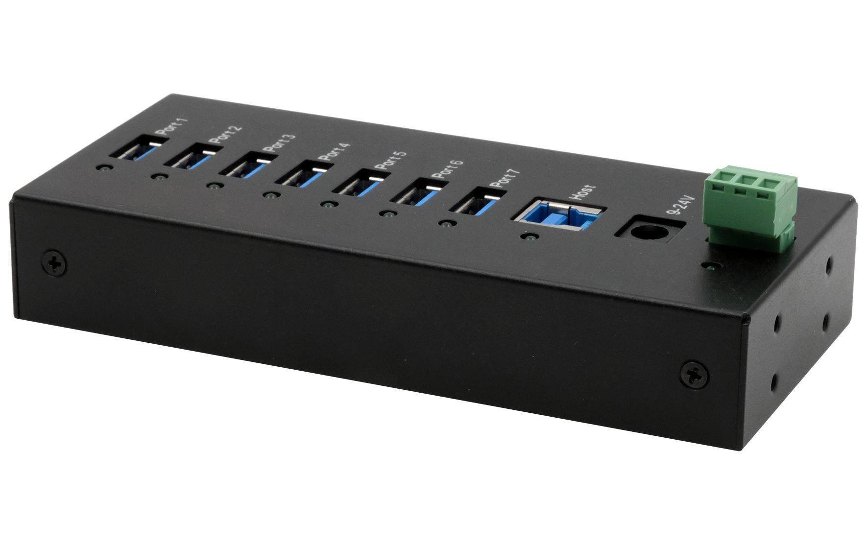 USB-Hub EX-11247HMS7-Port USB 3.0 HUB für Tisch, Wand- und DIN-Rail Montage