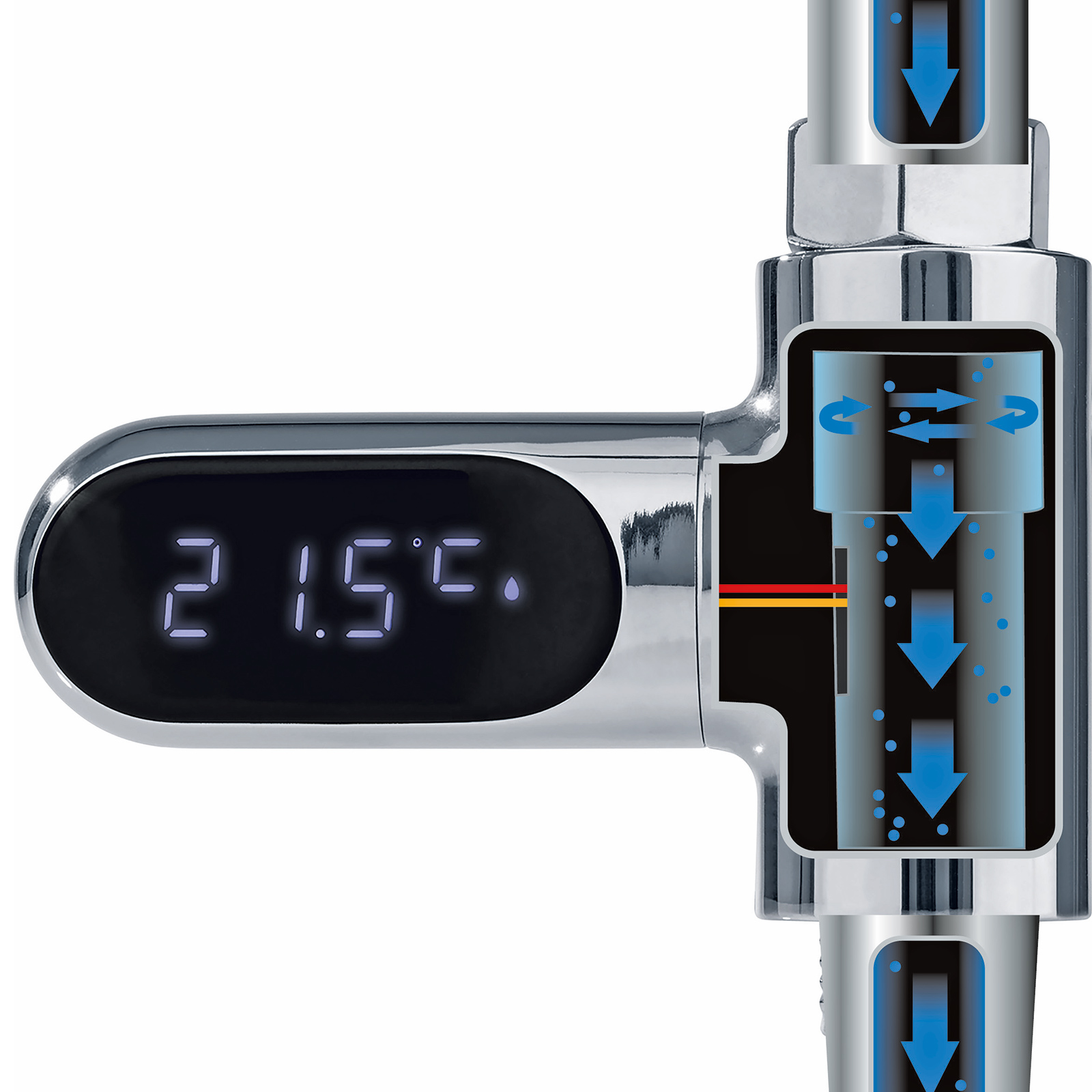 MAXXMEE Thermometer für Wasserarmaturen - LED-Anzeige