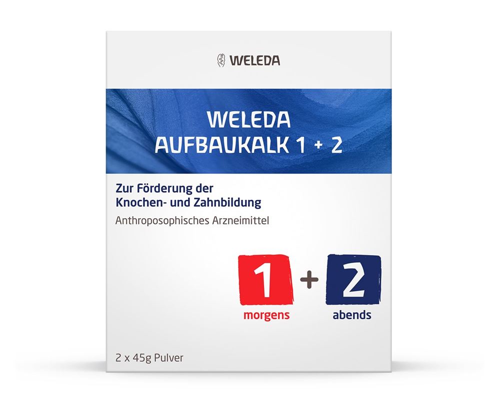 Weleda Aufbaukalk 1+2<br>2 × 45 g, Glas, Pulver zum Einnehmen