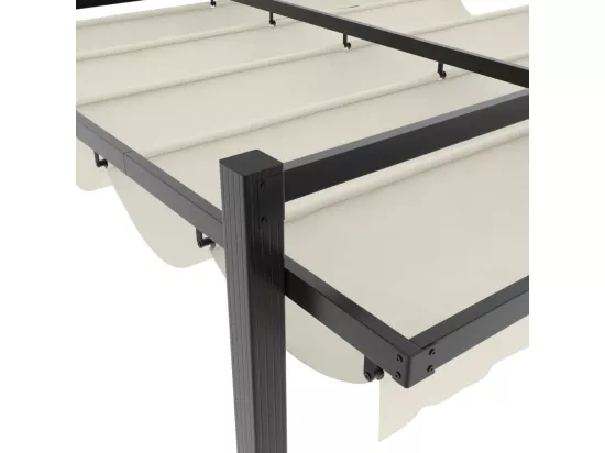Tonnelle de jardin avec toit rétractable crème 3x3 m aluminium