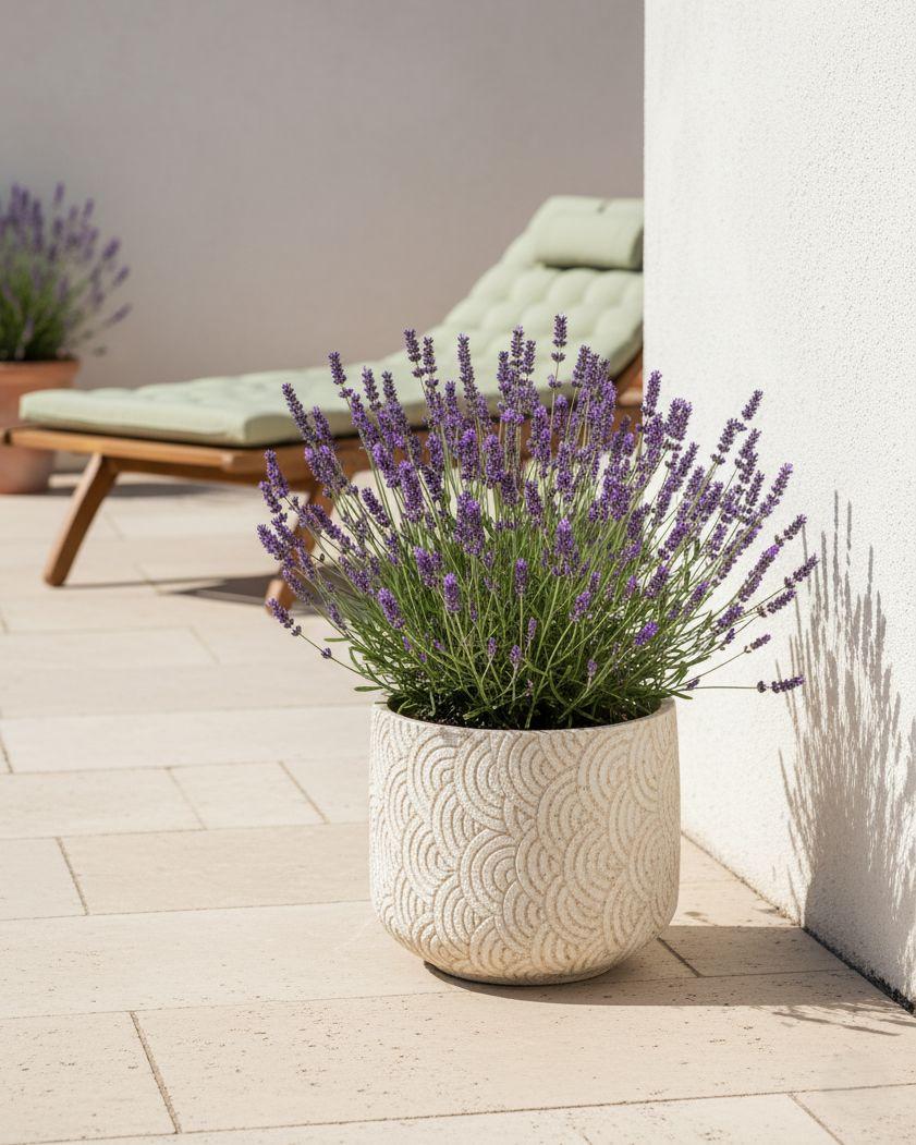 Bloempot ERIROS 31 cm Lichtbeige