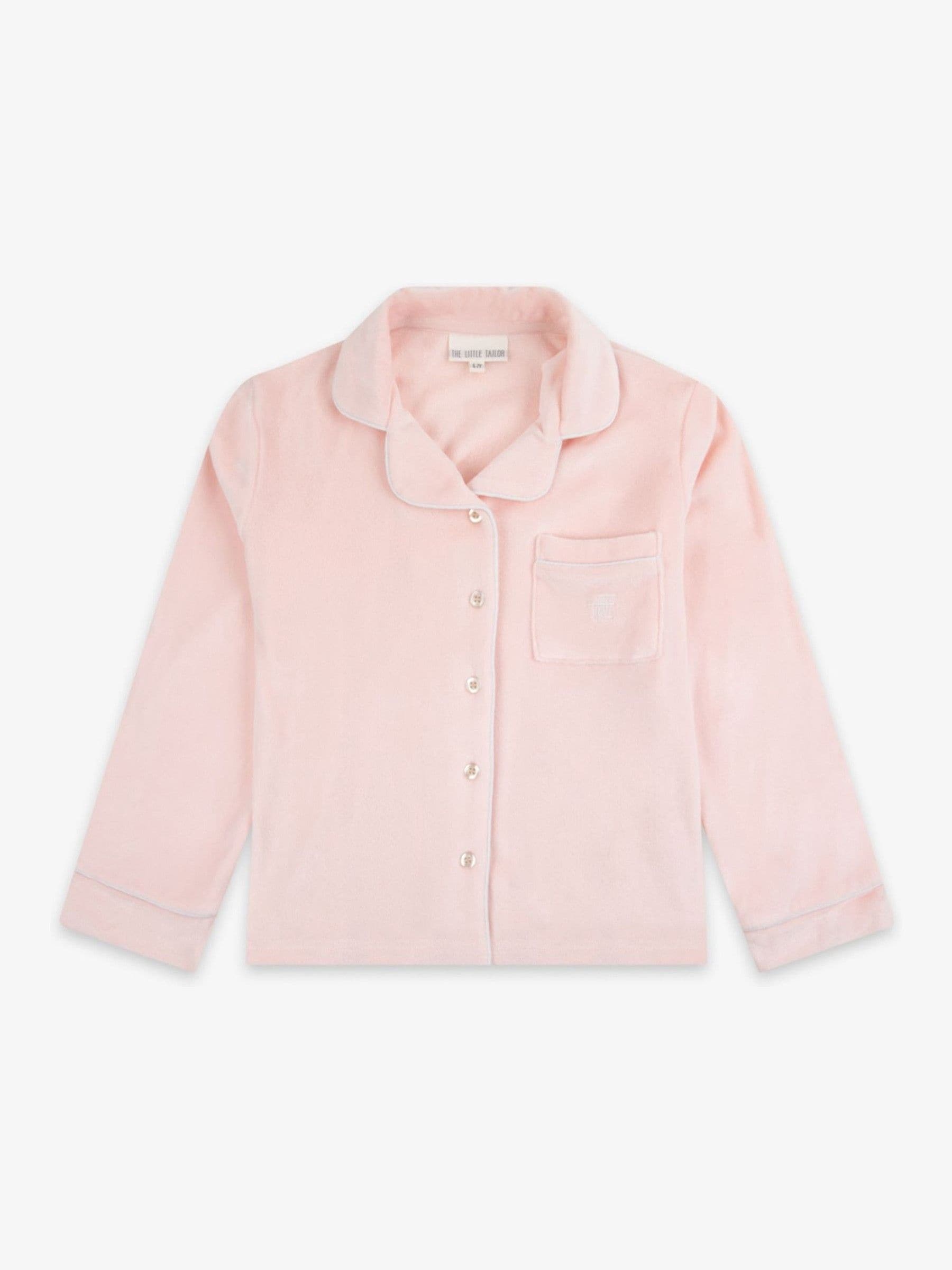 Roze - The Little Tailor Luxe kerstpyjama voor kinderen van zacht aanvoelend velours