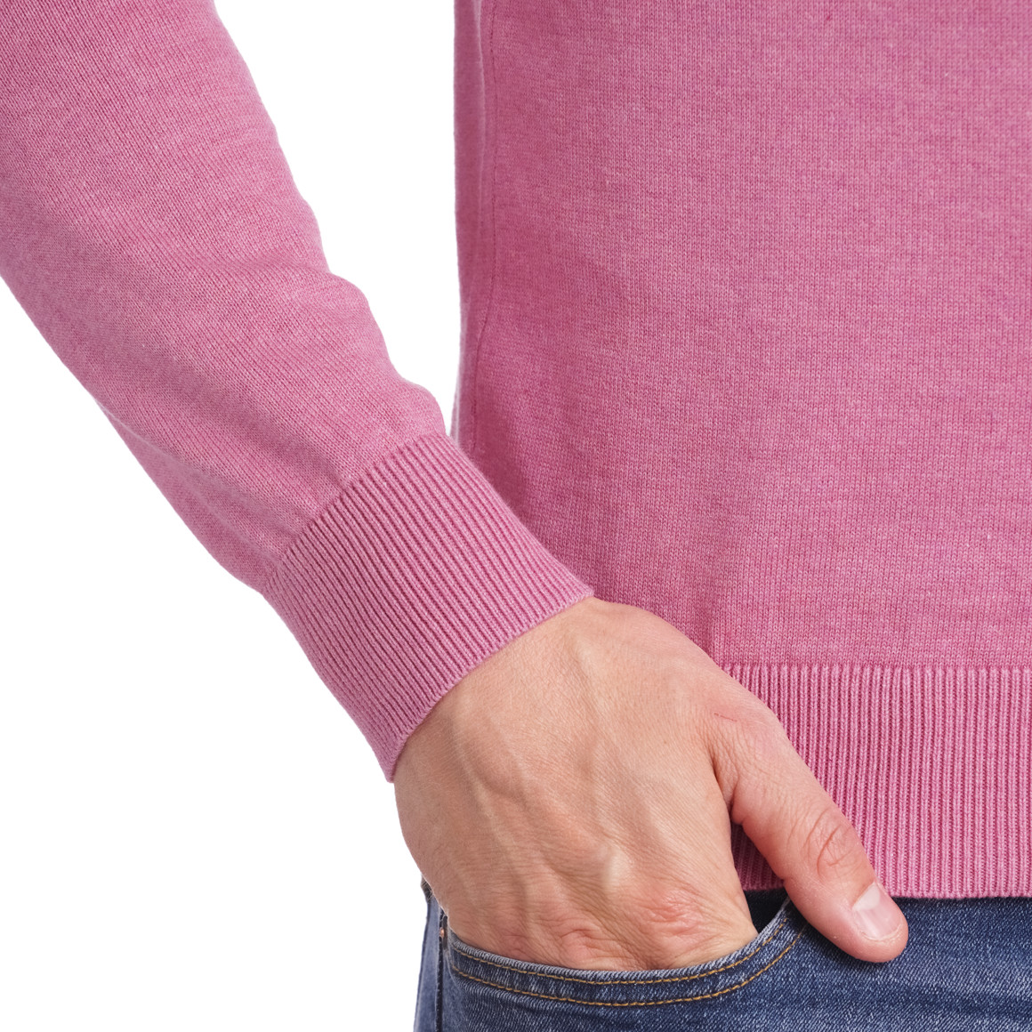 VanVaan Herren Feinstrickpullover mit Rundhals rosa