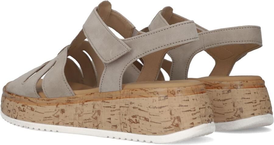 Gabor Dames Sandalen met hak 742 Beige Suède Plateauzool