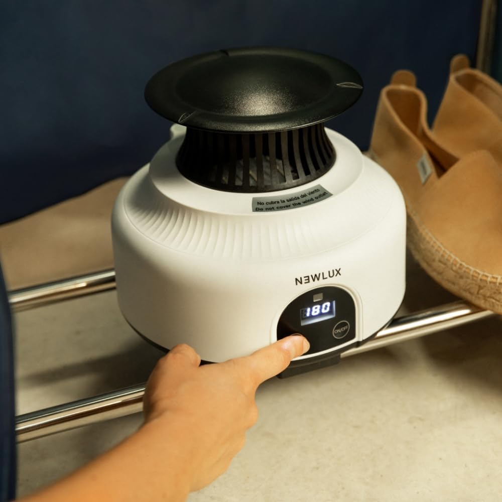 Newlux - Sèche-Linge électrique Portable Secadry Noir avec lumière UV pour désinfecter, 15kg, Temp. 180min, 4 Niveaux, séchoir par Ventilation (1200W) 3 en 1 Sèche-Linge, Armoire, Séchoir à Linge