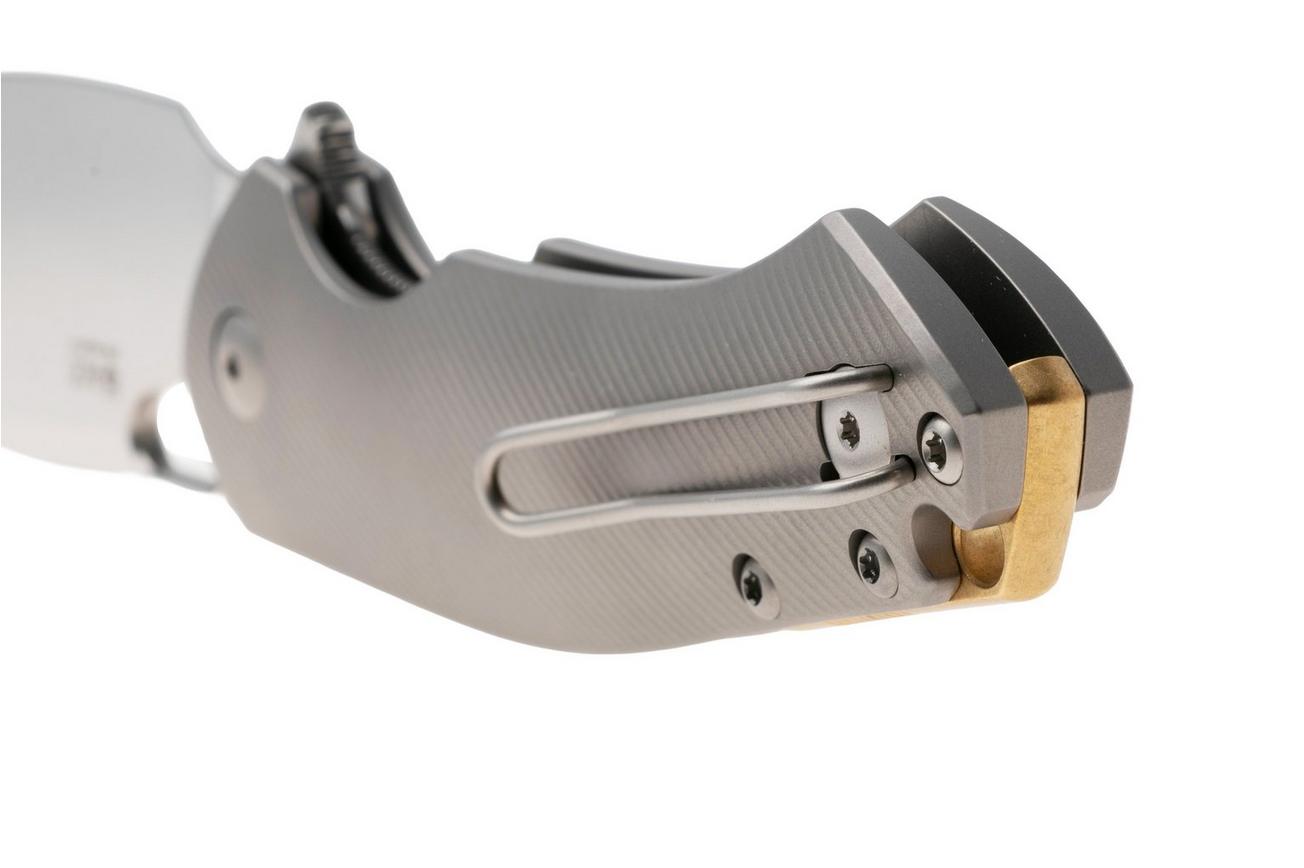GiantMouse ACE Biblio XL Satin CPM MagnaCut, Textured Titanium, zakmes, Ansø en Voxnaes design
