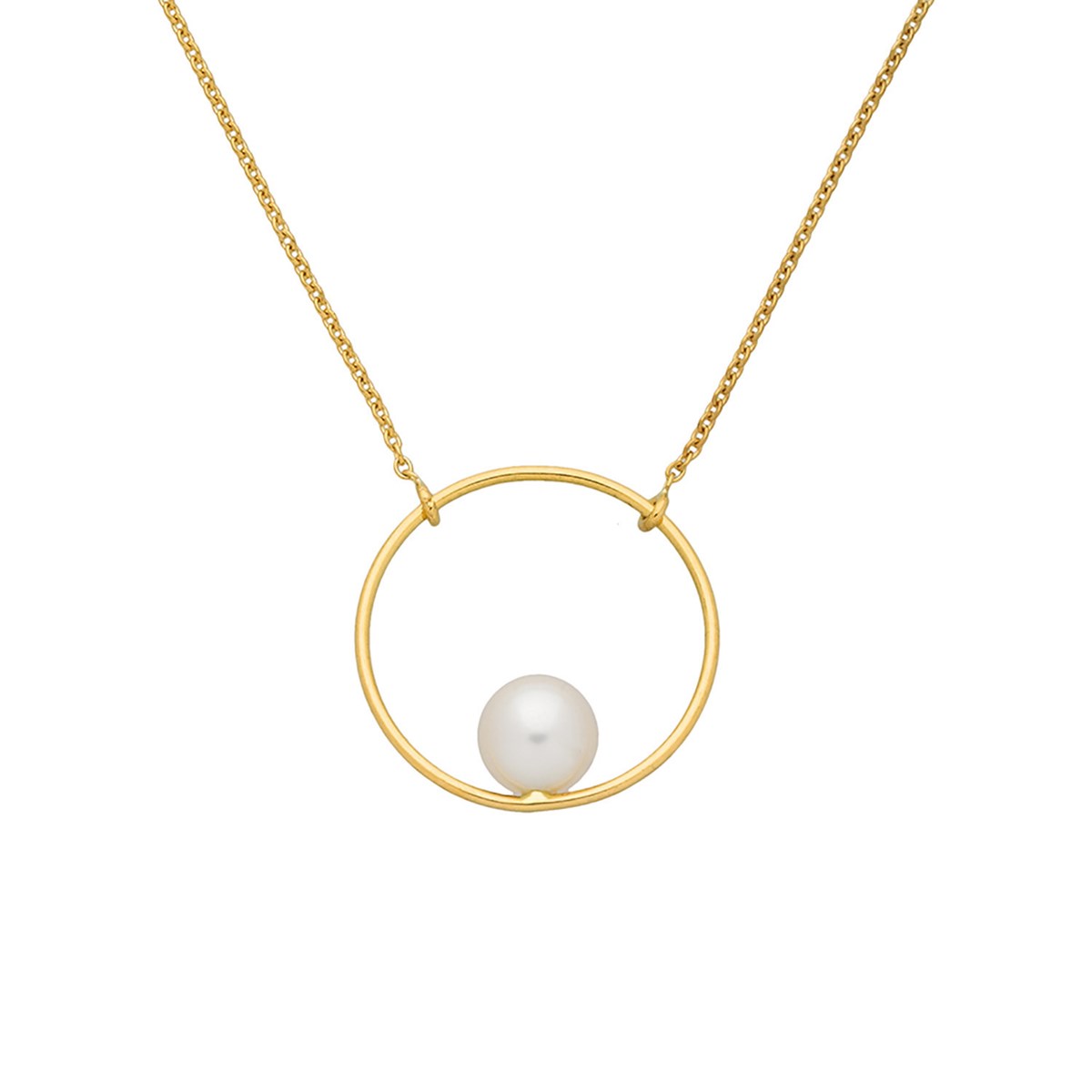 Collier brillaxis anneau et perle de culture 6 mm