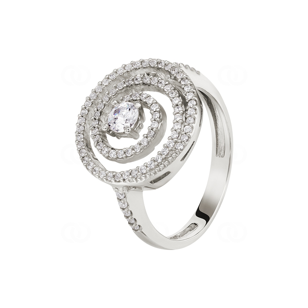 Damenring 750/18 K Weissgold mit Zirkonia Ø 54
