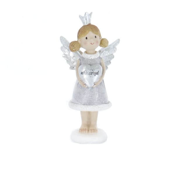 Schutzengel mit Herz - aus Polyresin - ca. 8,5 x 6,5 x 17 cm