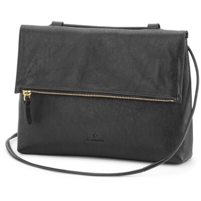 Lederhandtasche, schwarz