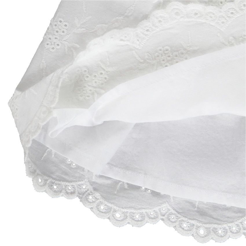 Robe de cérémonie en broderie anglaise pour bébé fille - Blanc