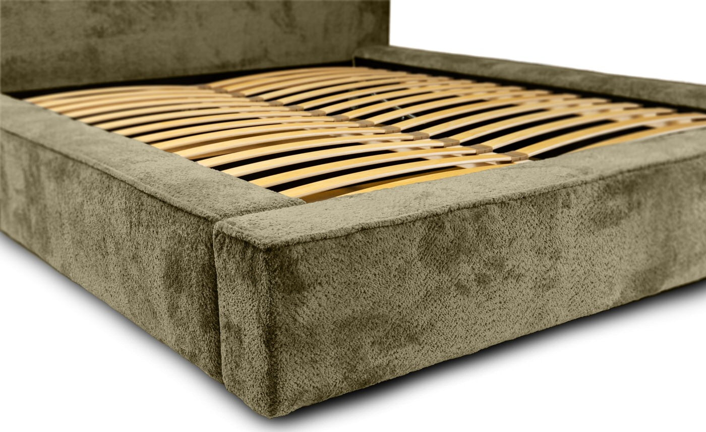 Trae Mobler Fatima 160 x 200 cm Gestoffeerd Bed Olijfgroen