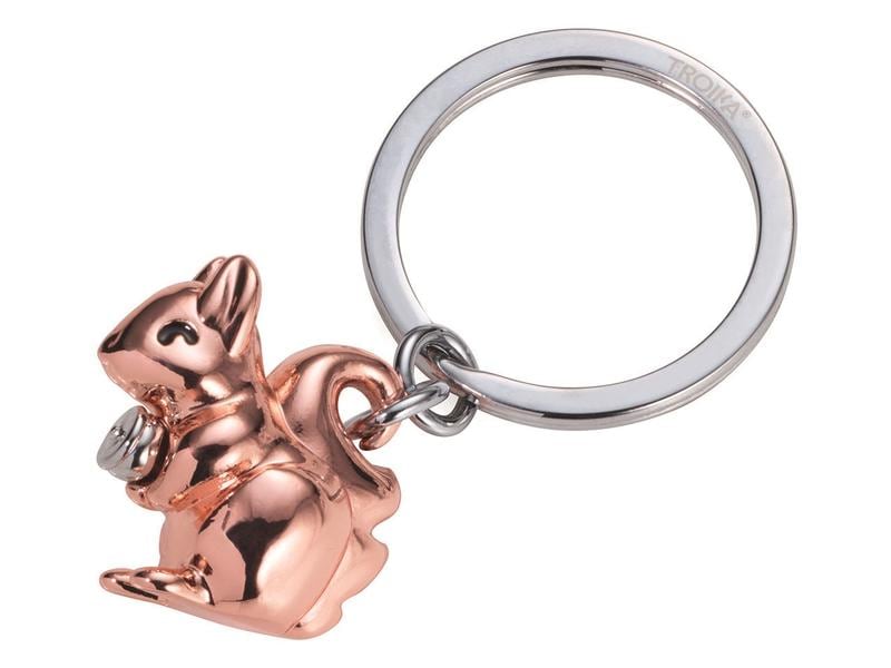 Troika Schlüsselanhänger Hörnchen Glänzend Grau/Rosagold Anhänger für die Tasche