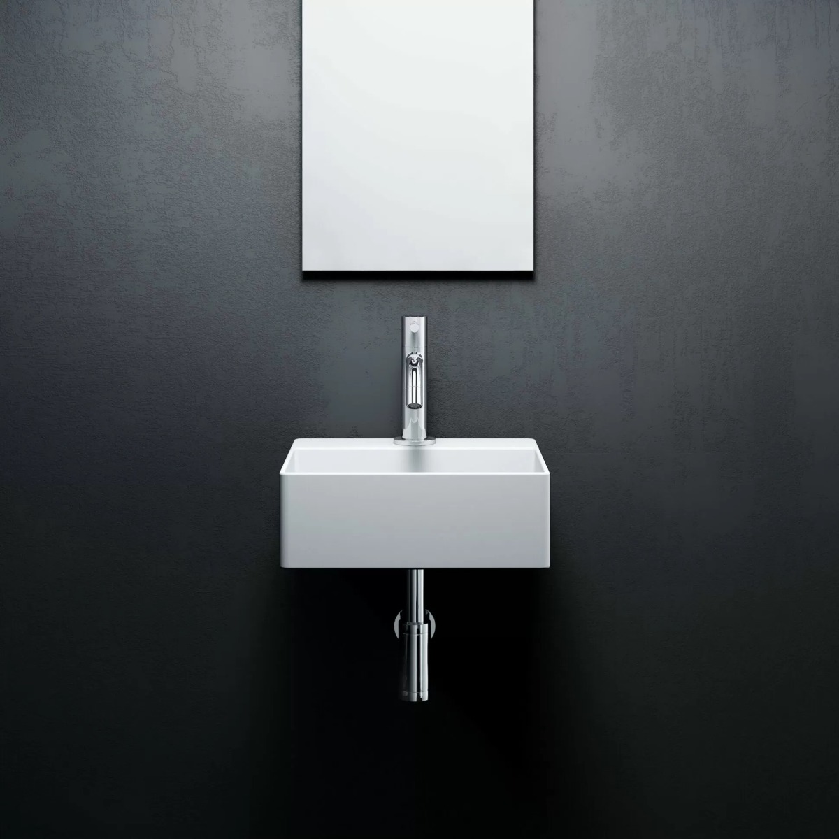 Clou New Flush 1 fontein solid surface 28cm met afvoerplaat wit mat