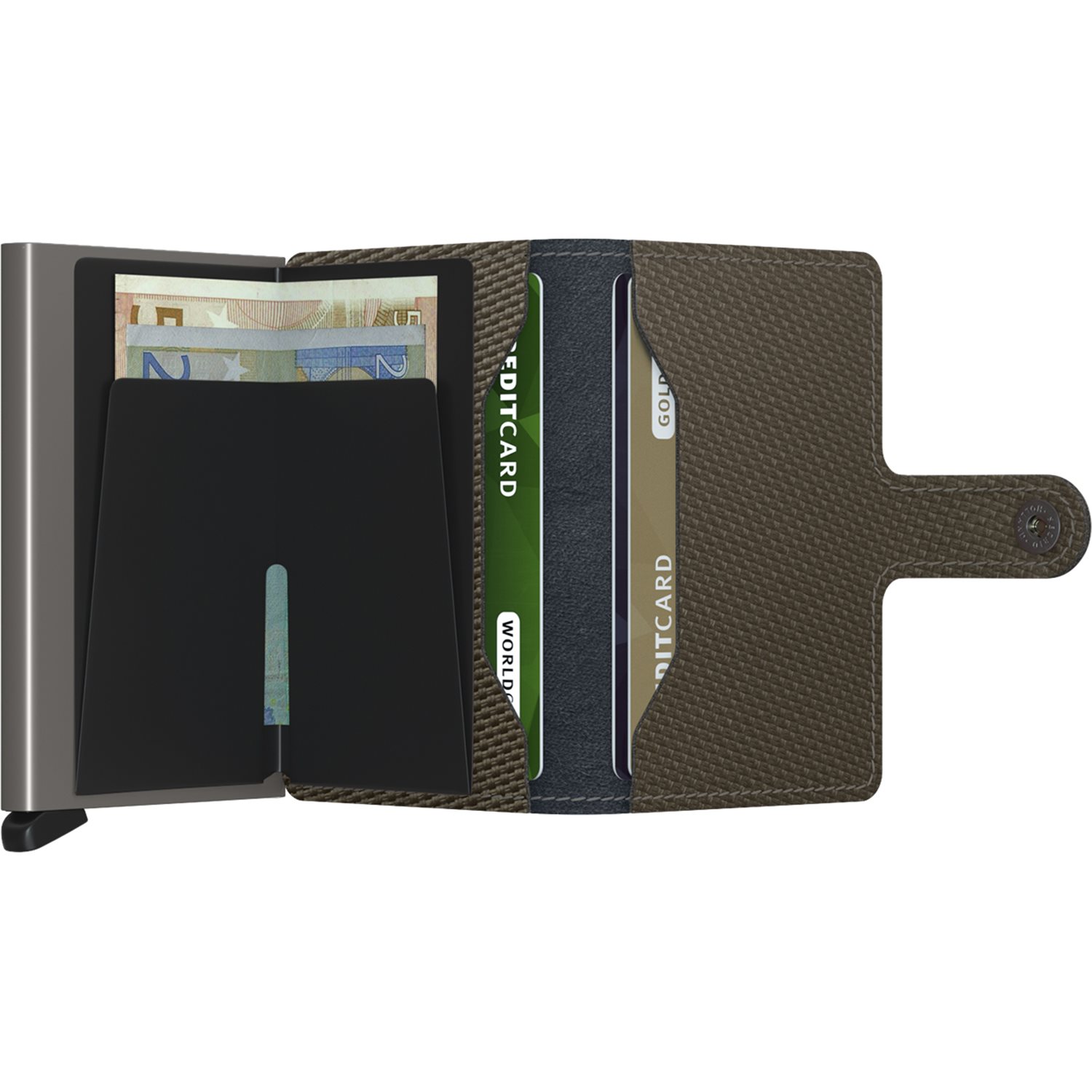 Secrid Miniwallet Portemonnee Carbon khaki