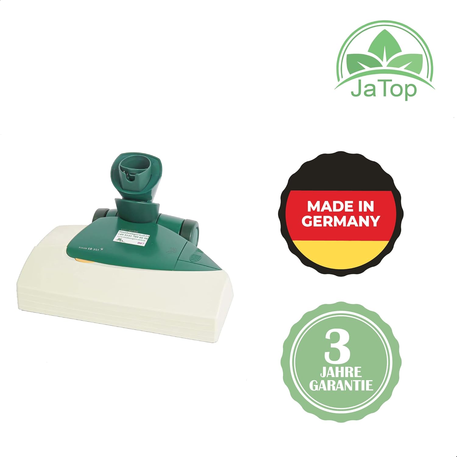 JaTop für Vorwerk Elektrobürste EB 351 für VK 130 131 135 136 140 150 und Tiger 270 275 …Grün Beige