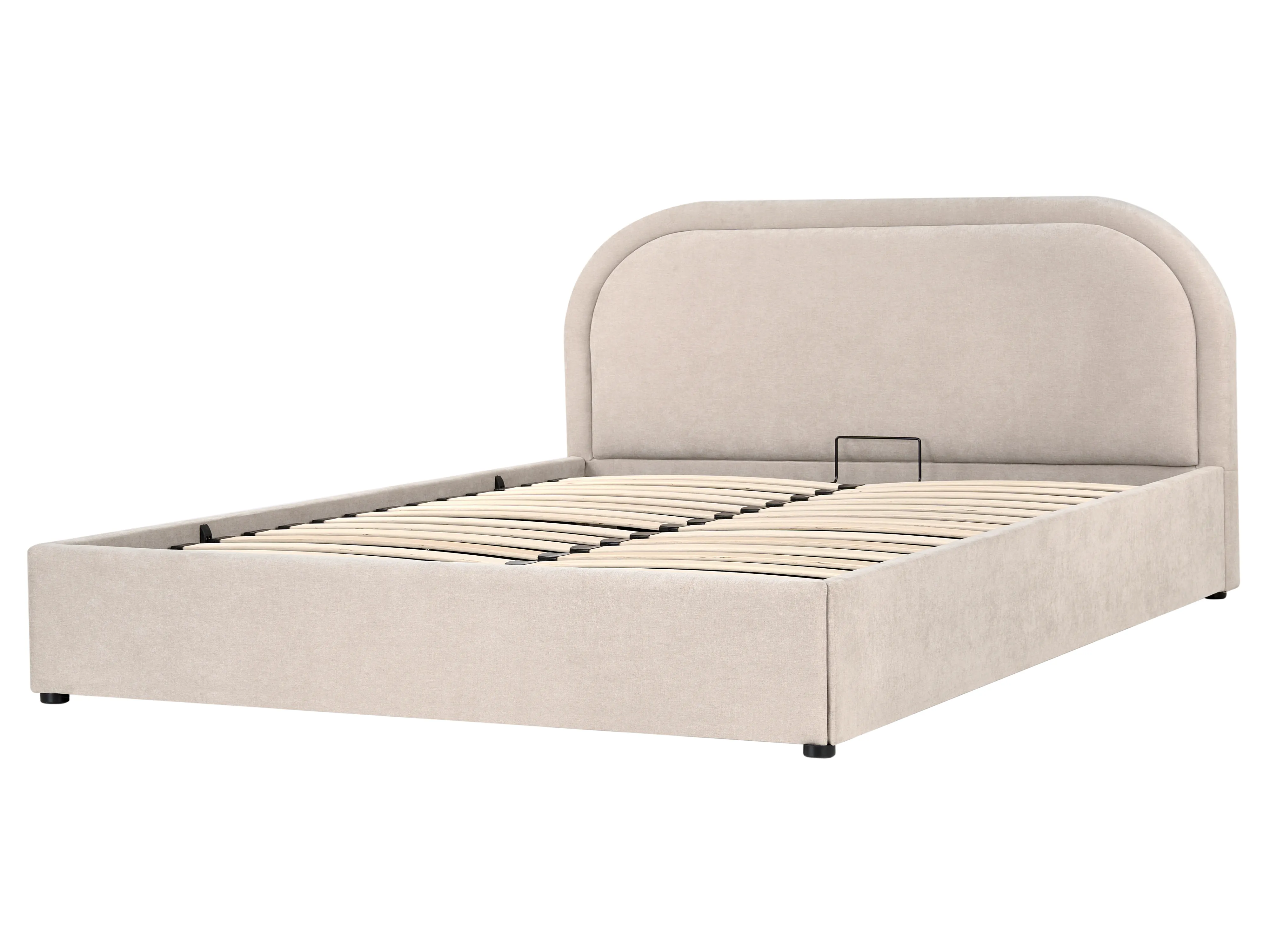 Bed met opbergruimte Chenille QUILLIEN 160 x 200 cm Lichtbeige