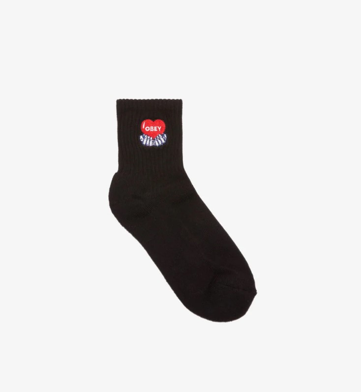 Obey Obey Heart Socks Black