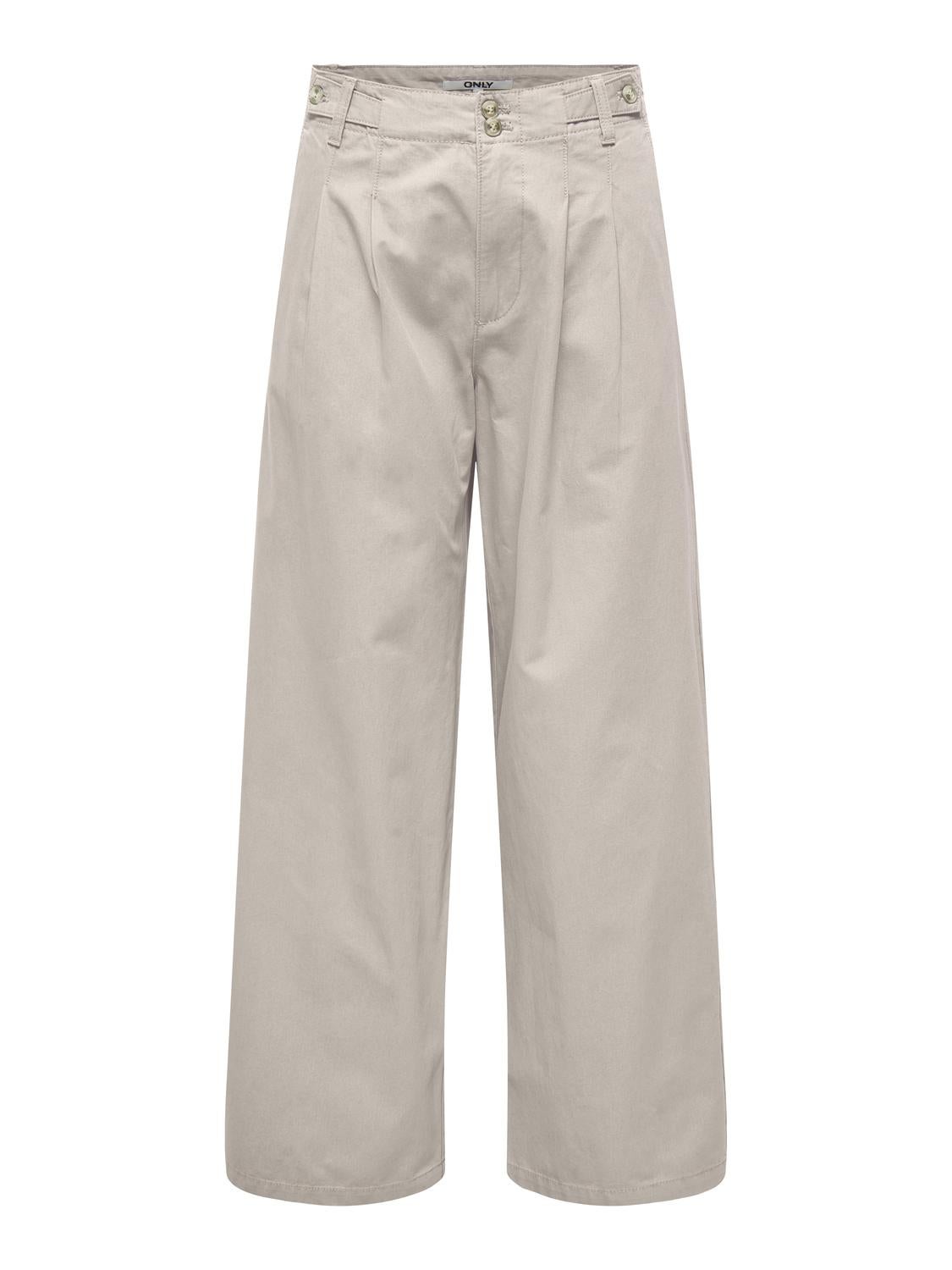 ONLETTIE Hohe Taille Weiter Beinschnitt Hose mit weitem Beinschnitt Pumice Stone