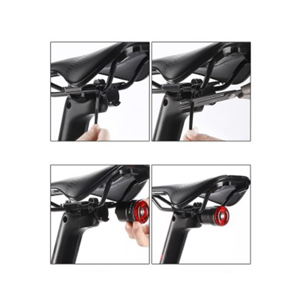 Wiederaufladbares USB Fahrrad Rücklicht Intelligentes COB LED Bremslicht Warnlicht IP65 - Weiss