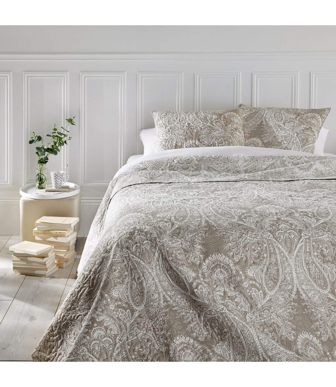 Dessus de lit et 2 taies Marie - 240 x 260 cm - Lin