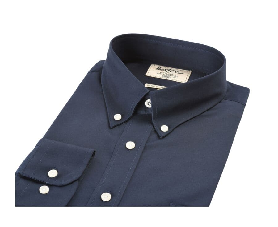Chemise marine navy à poche - Col américain - ANDERSON