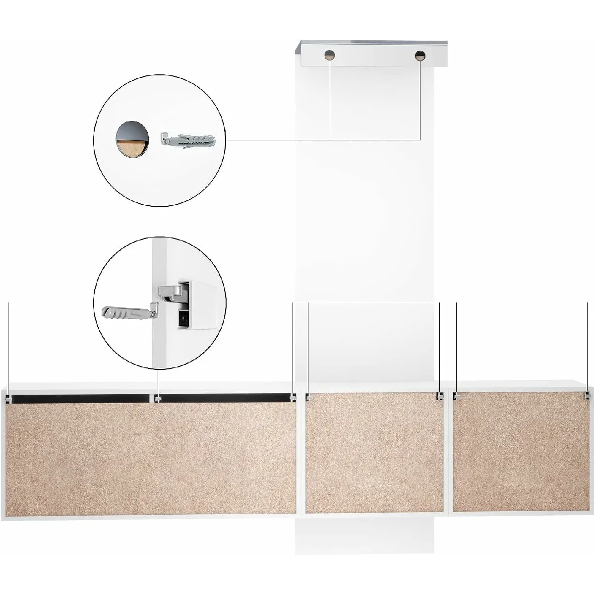 MPC Vestiaire Blanc Mat et Marbre Graphite