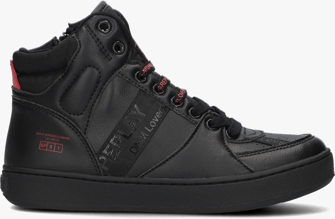 REPLAY zwarte replay hoge sneaker cobra