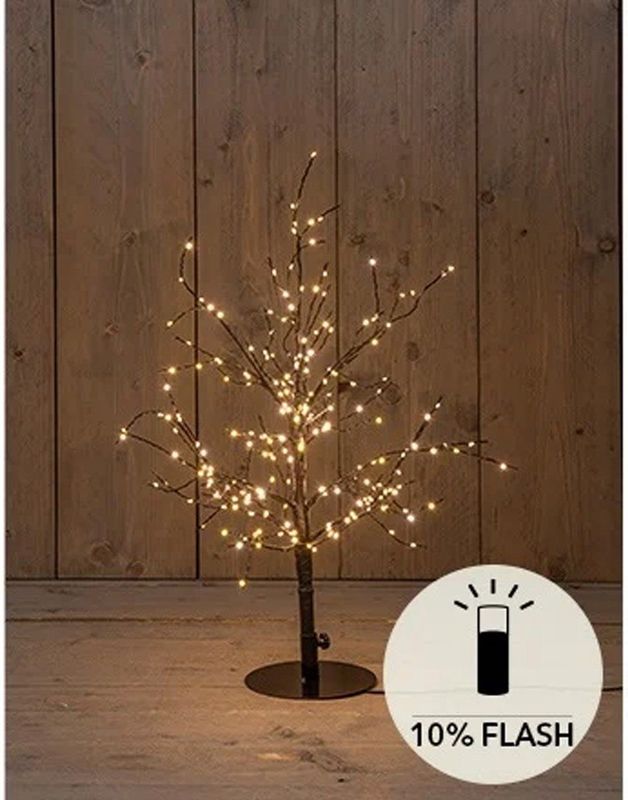 Anna's Collection - Lichtboom - Zwart - Metaal - 60 cm - 240 LED Lichtjes - Klassiek Warm