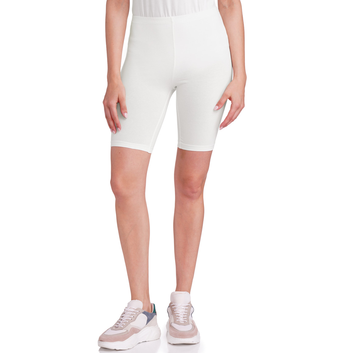 Famy 2 Damen Radler unifarben dunkelblau / weiss