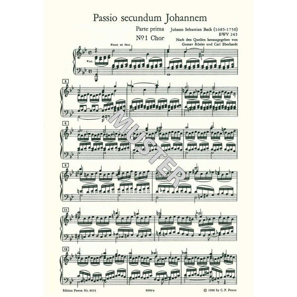 Edition Peters Bach Johannes-Passion BWV 245