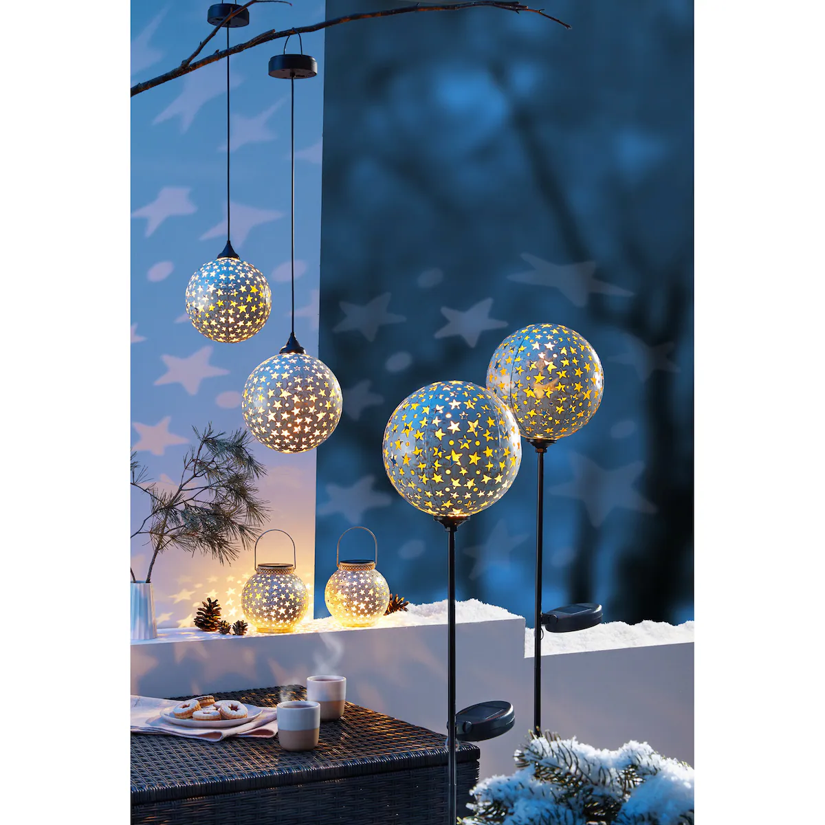 viva domo - Solar-LED-Gartenstecker „Sternenzauber“