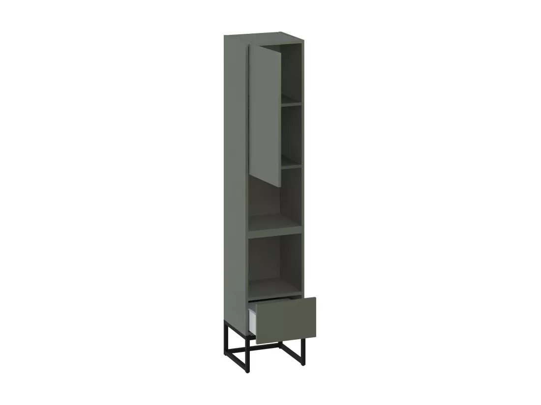 Colonne de salle de bain SPA 1 porte 1 tiroir 180x35x35 cm vert T-BATH