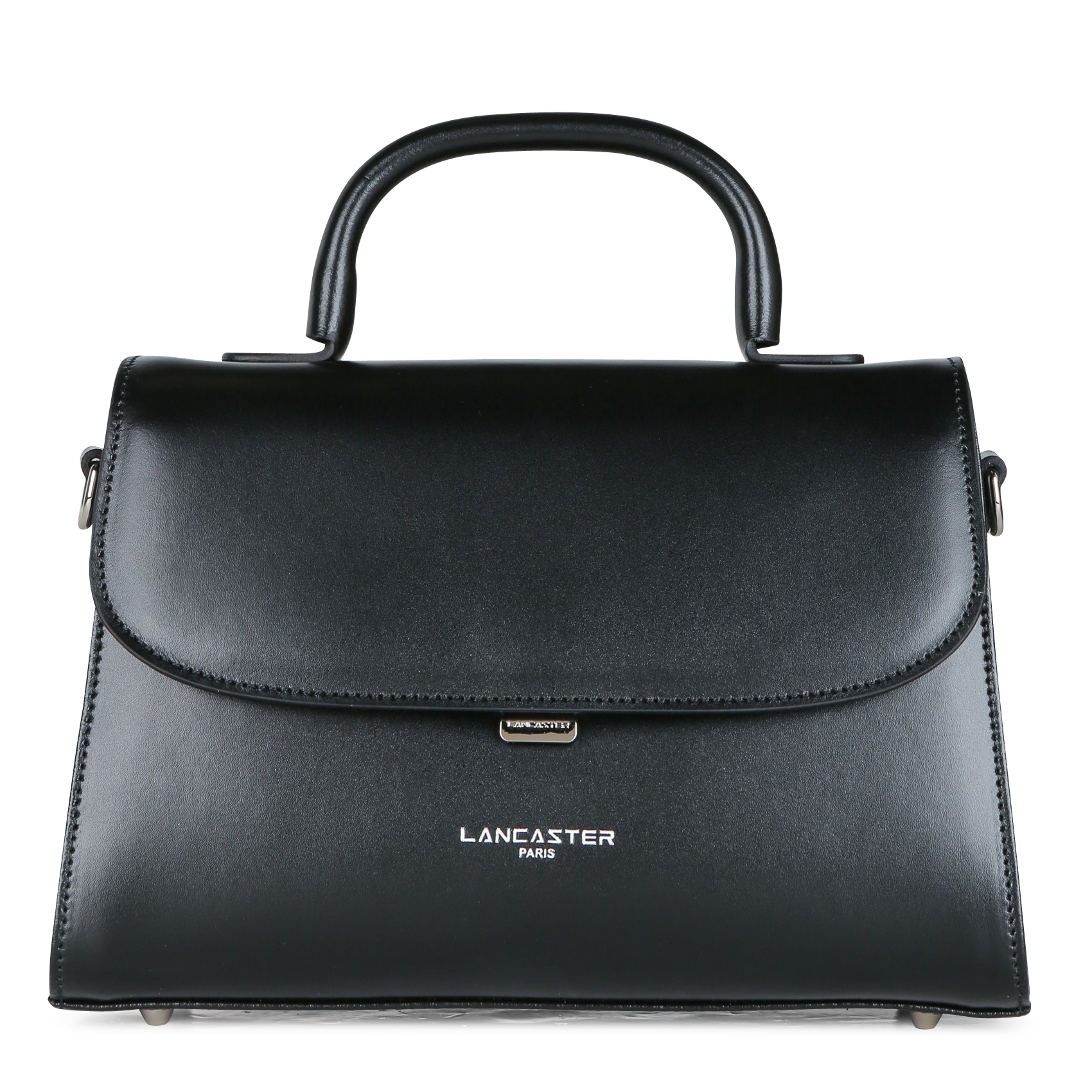 SUAVE EVEN - Sac à rabat en cuir lisse| Noir