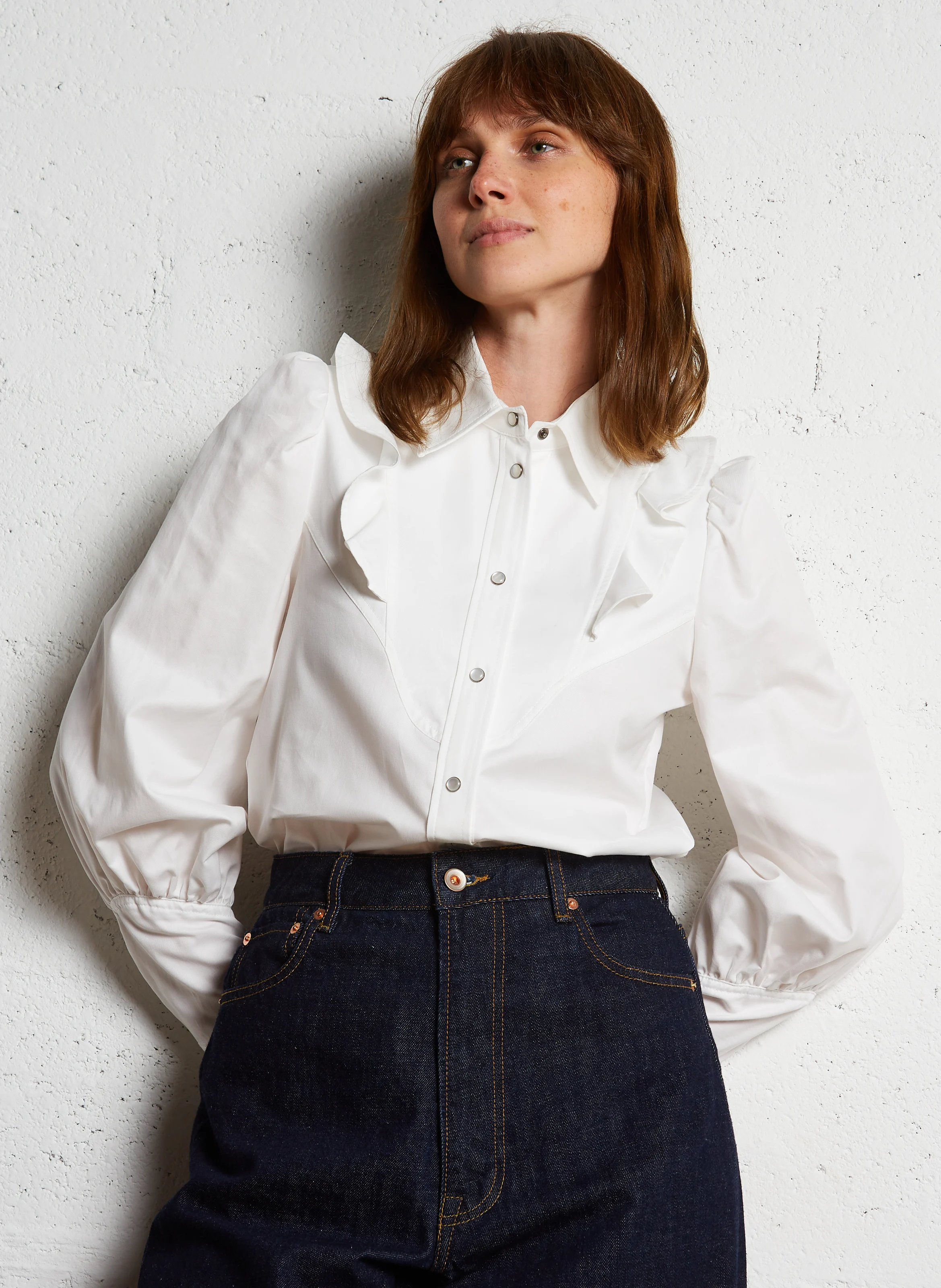 PANCIA - Chemise col classique en coton| Blanc