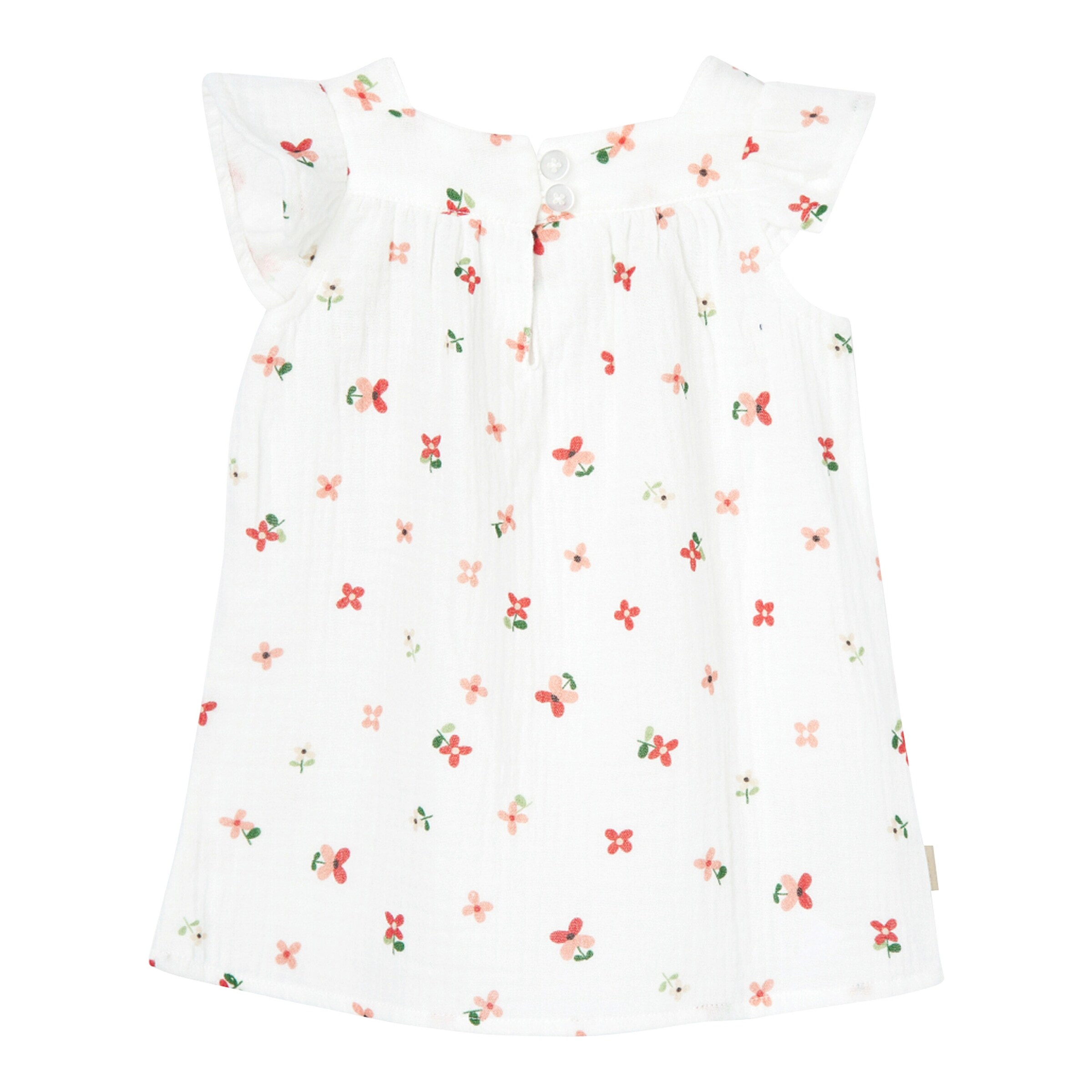 BOBOLI Musselin-Kleid Flügelarm Blumen natur