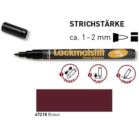 KREUL Lackmalstift fine Braun 1-2 mm