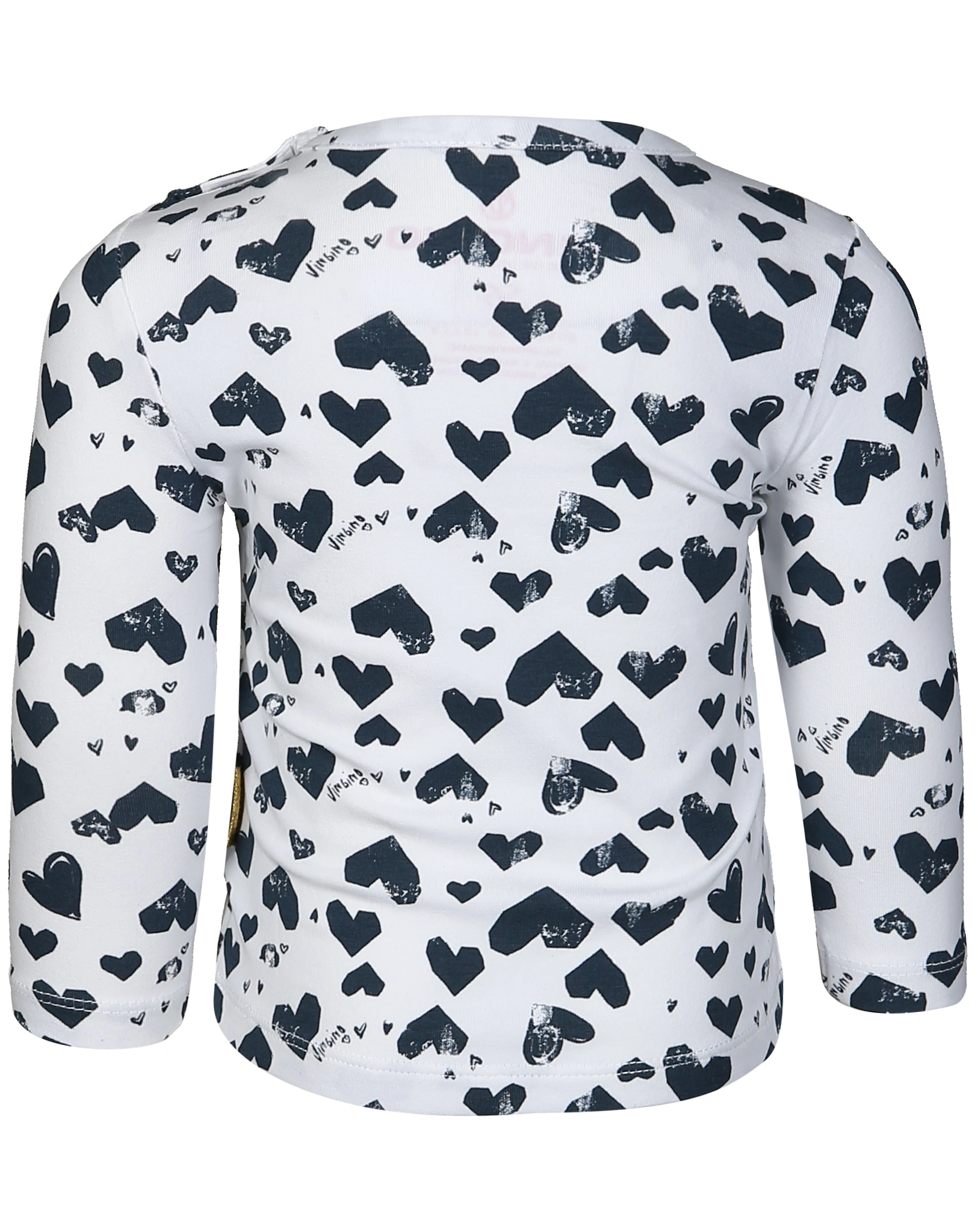 Langarmshirt JUDITH BABY gemustert in weiß/dunkelblau