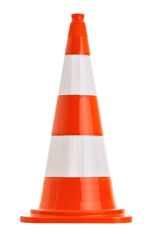 Verkeerskegel, 75 cm, oranje, 2 reflecterende strepen RA2C UVV-reflecterend