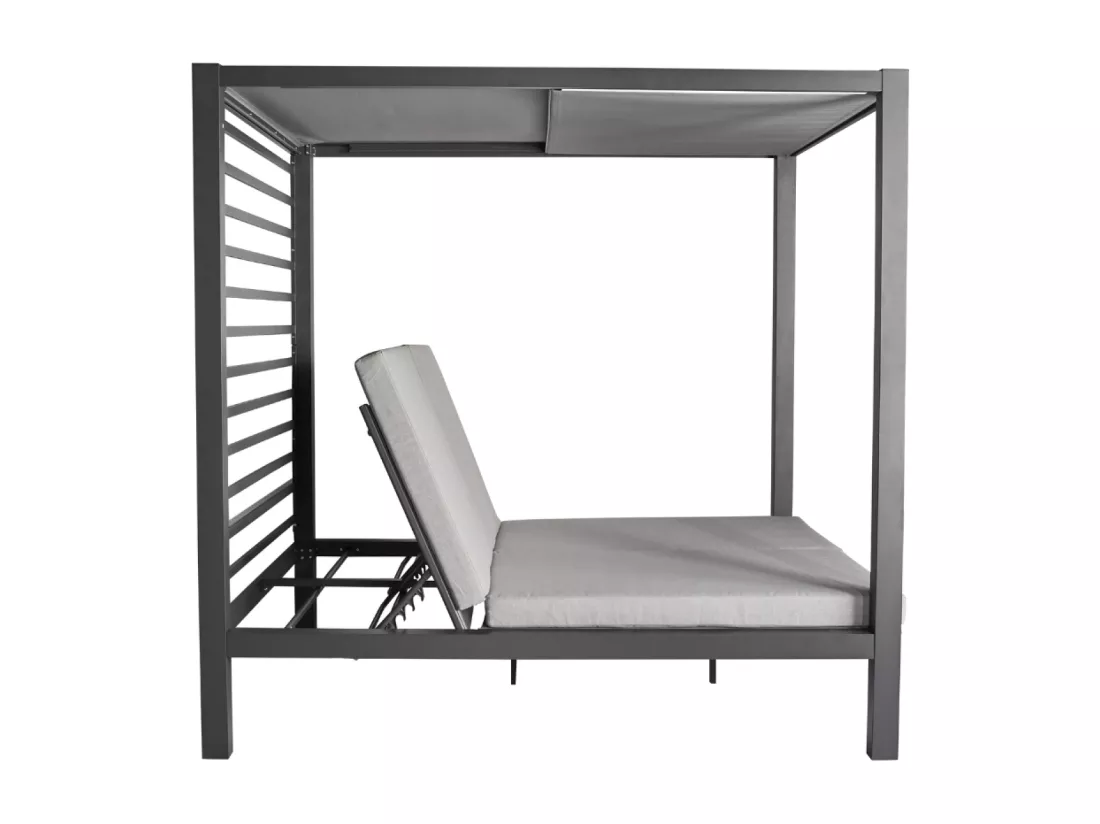 Lit de jardin 2 places structure aluminium gris foncé Matala