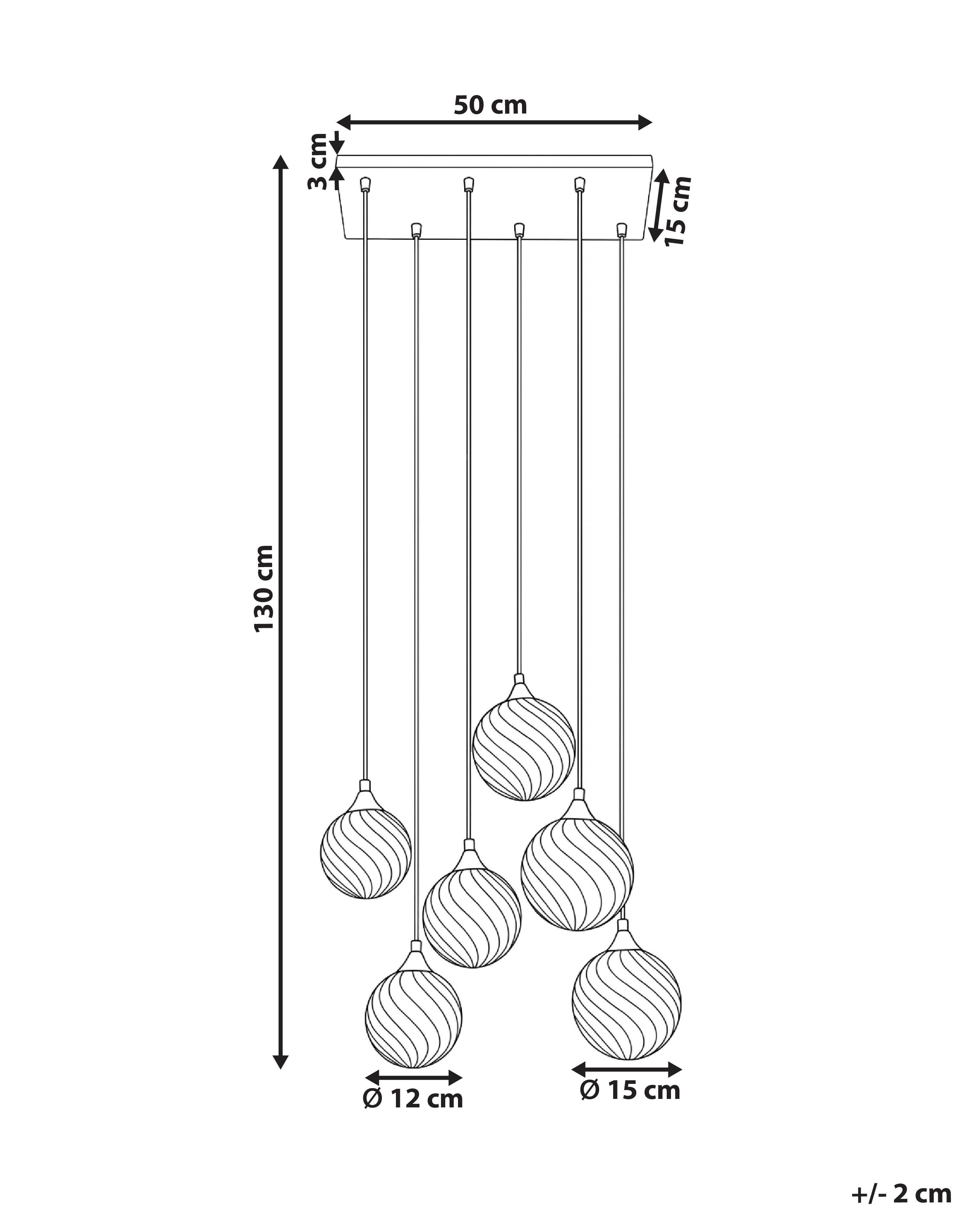6-lichts hanglamp TUDDI Glas Meerkleurig