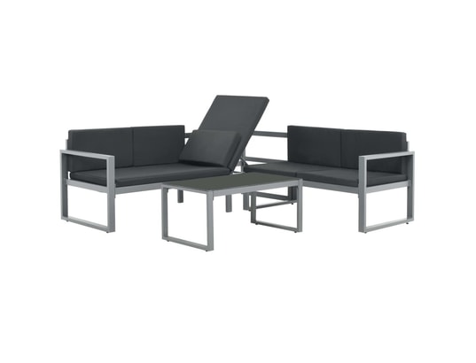 LES TENDANCES - Salon extérieur Salon de jardin-noir-2 places-90x50x40-318594