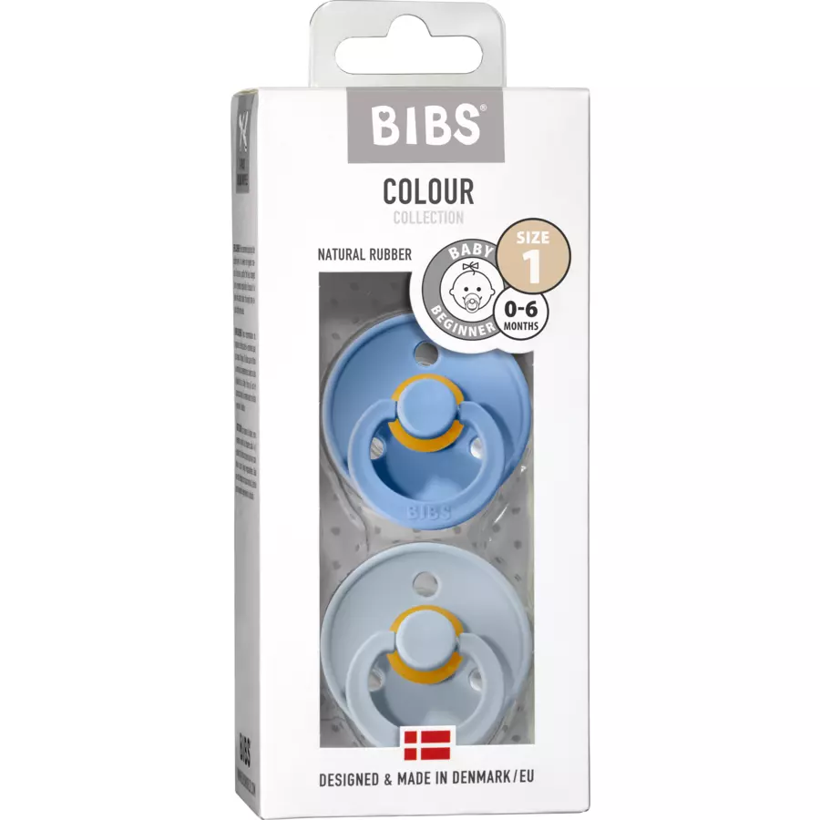 BIBS® Schnuller Colour Sky Blue  Baby Blue 0-6 Monate, 2 Stk.