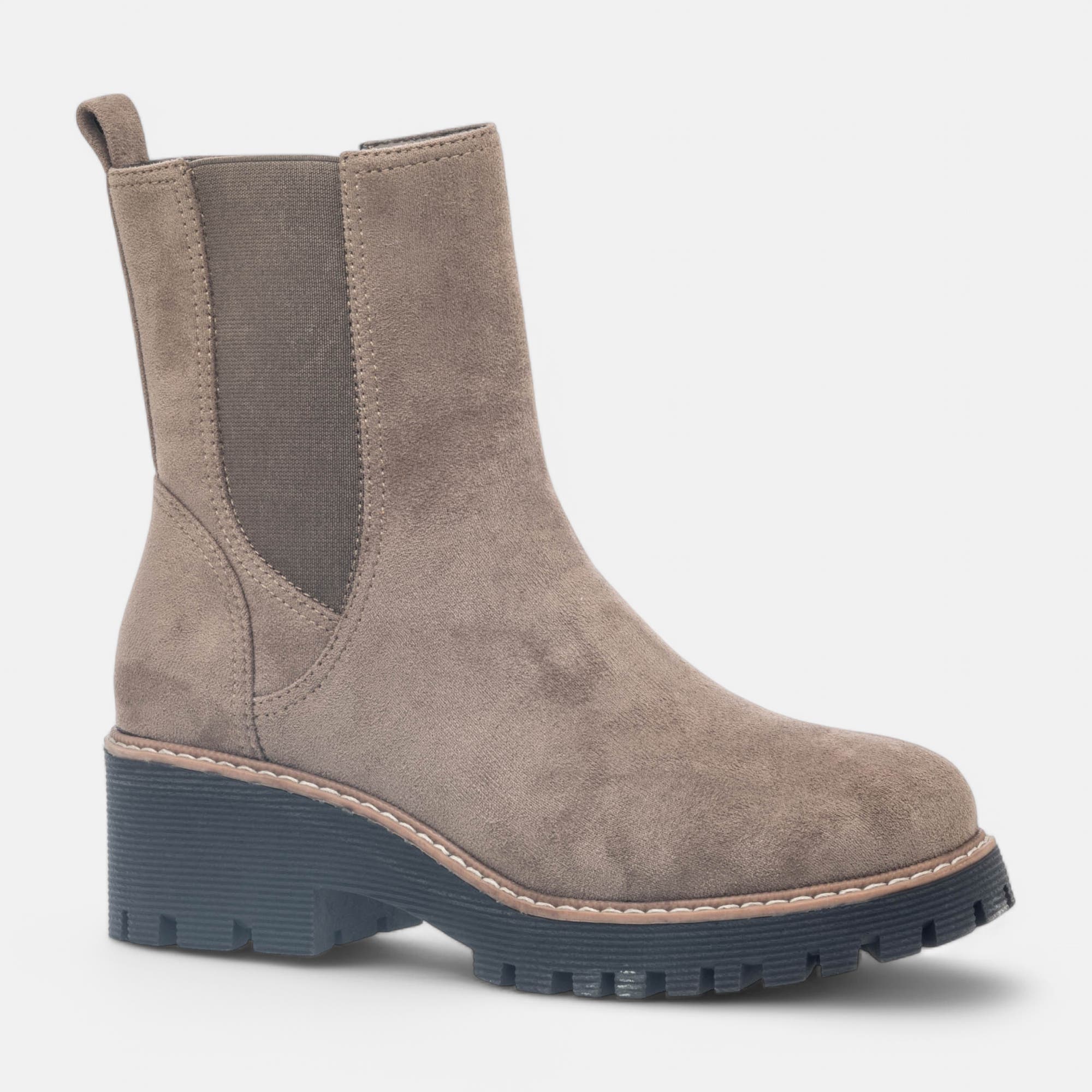 Boots à talon compensé Femme taupe