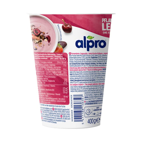 Alpro Joghurtalternative auf Soja Basis Rote Früchte mit Datteln ohne Zuckerzusatz VEGAN