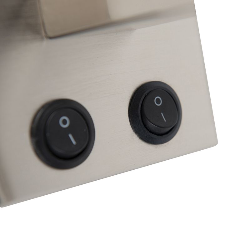 Moderne wandlamp staal met grijze kap - Brescia